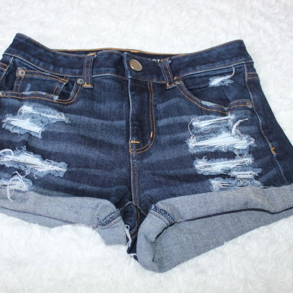 American Eagle Hi-Rise Shortie Jean Shorts HW7860 - Picture 6 of 6
